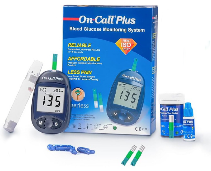 Oncall plus glucometer with strips
