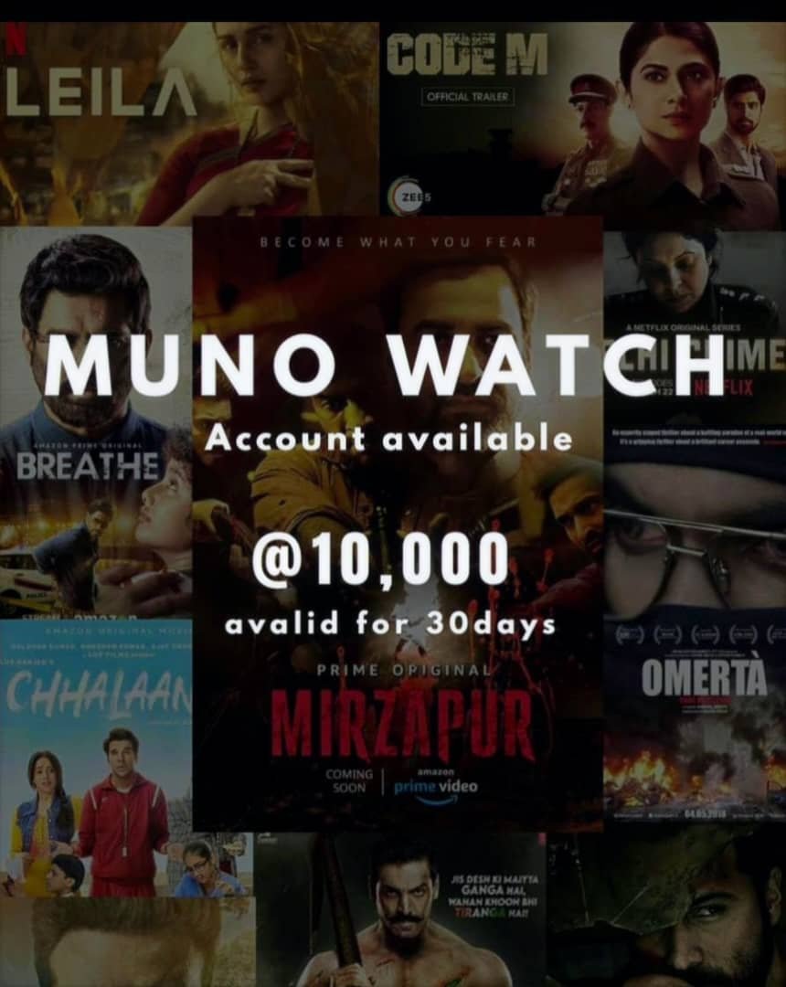 Muno watch acc @10k, Netflix premium @25k & DSTV online acc @ 35k per month