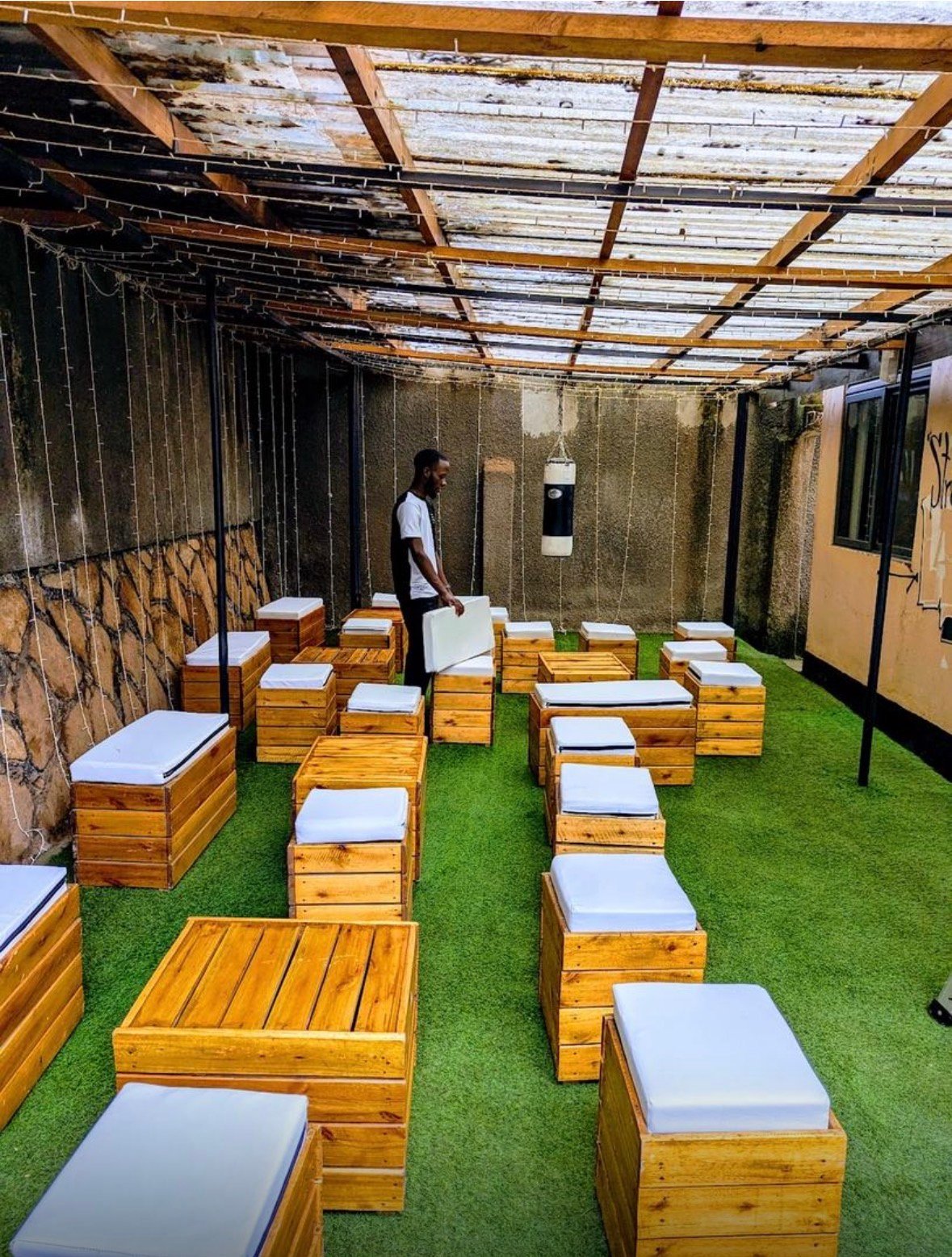 Pallet seats for parties,weddings,birthdays